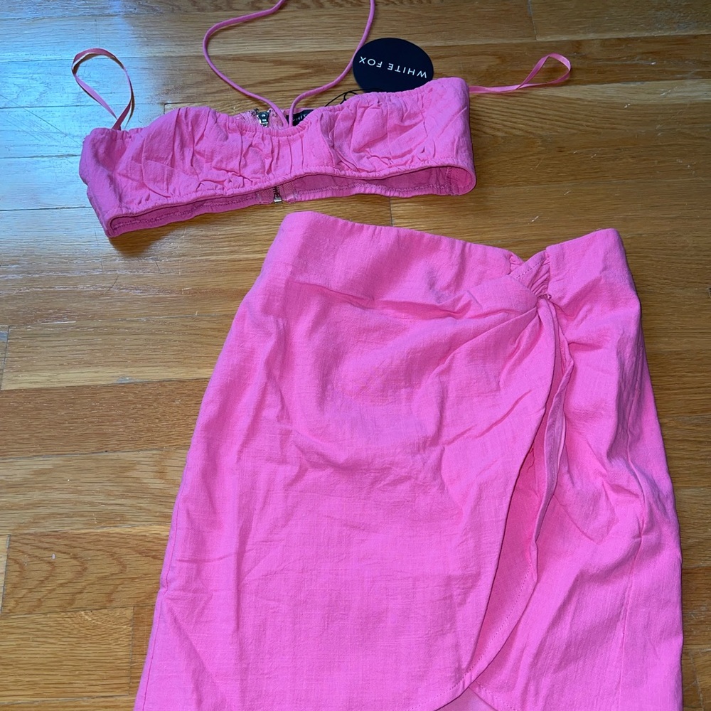 Two piece mini skirt set - medium top, XS skirt